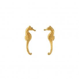22ct Gold Plated Seahorse Stud Earrings