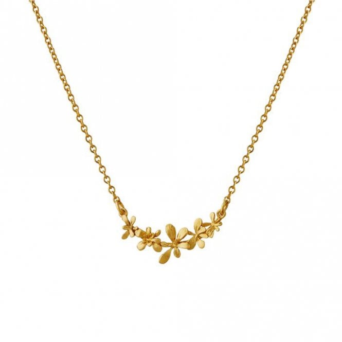 Alex Monroe 22ct Gold Plated Sprouting Rosette In-Line Necklace