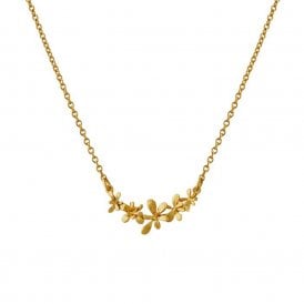 22ct Gold Plated Sprouting Rosette In-Line Necklace