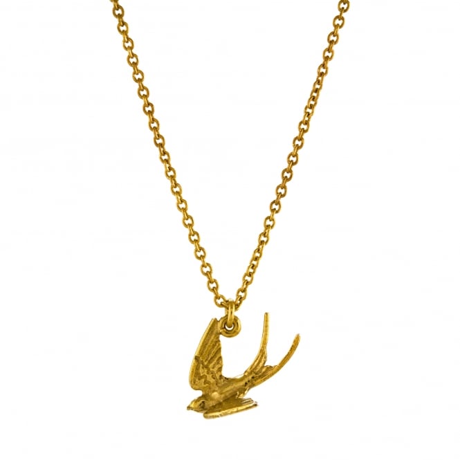 Alex Monroe 22ct Gold Plated Swooping Swallow Necklace