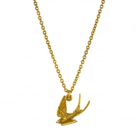 22ct Gold Plated Swooping Swallow Necklace