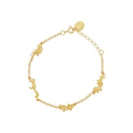 22ct Gold Plated Woodland Exploration Inline Bracelet