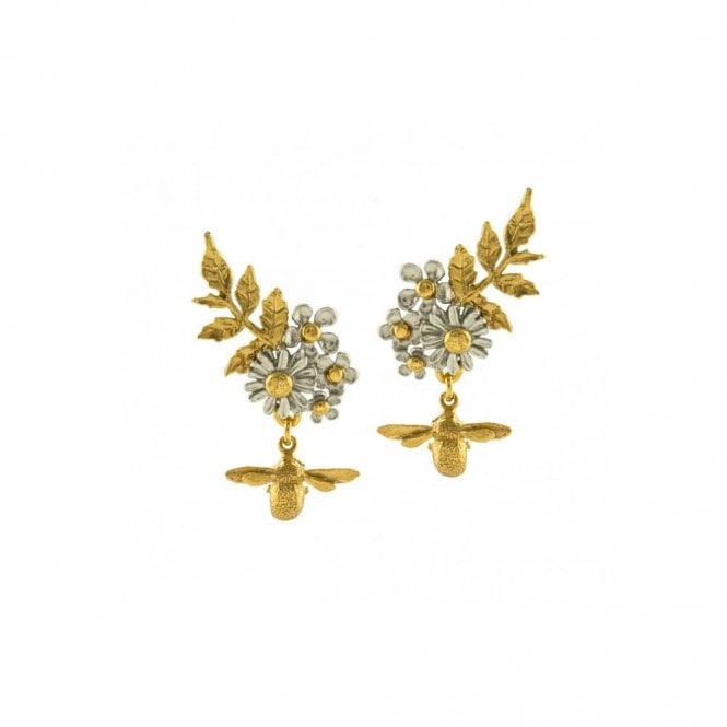 Alex Monroe Posy Cluster Earrings with Bee