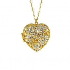 Silver & 22ct Gold Plated Posy Bloom Bee Locket