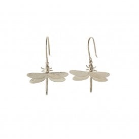 Silver Dragonfly Hook Earrings