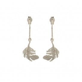 Silver Little Feather Hook Earrings