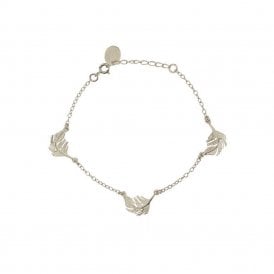 Silver Three Feather Bracelet
