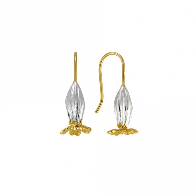 Alex Monroe Sterling Silver & 22ct Gold Plated Cowslip Hook Earrings