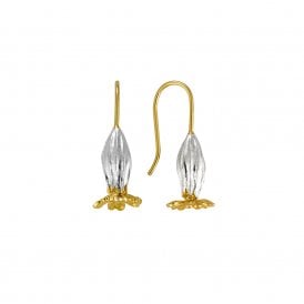 Sterling Silver & 22ct Gold Plated Cowslip Hook Earrings
