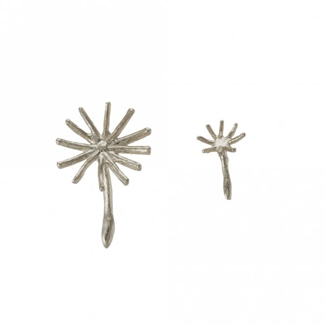 Alex Monroe Sterling Silver Asymmetric Dandelion Fluff Earrings