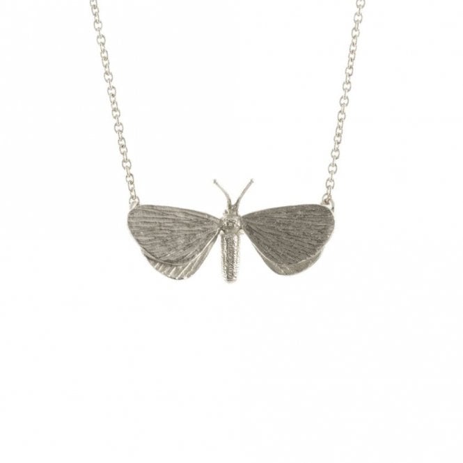 Alex Monroe Sterling Silver Drab Looper Moth Necklace