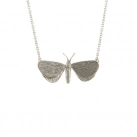 Sterling Silver Drab Looper Moth Necklace