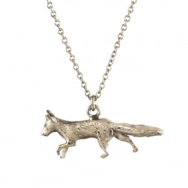 Sterling Silver Prowling Fox Necklace