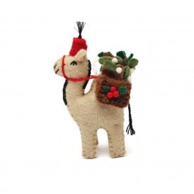 Camel with Christmas Panniers Hanging Decoration