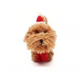 Christmas Cockapoo in Hat & Scarf Hanging Decoration