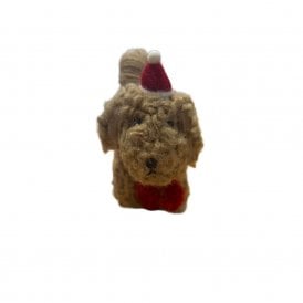 Christmas Cockapoo in Hat & Scarf Hanging Decoration