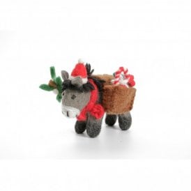 Donkey with Christmas Panniers Decoration
