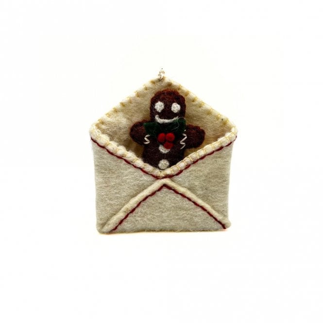Amica Felt Letter to Santa with Gingerbread Hanging Decoration