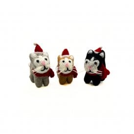 Mini Cat with Hat & Scarf Hanging Decoration