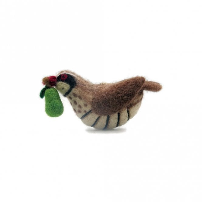 Amica Felt Partridge with Pear Hanging Decoration