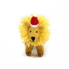 Safari Lion in Christmas Hat Hanging Decoration