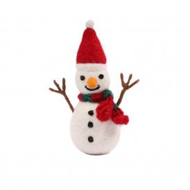Snowman with Twig Arms Hanging Decoration