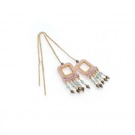 Amazonite Cats Eyes Beaded Earrings