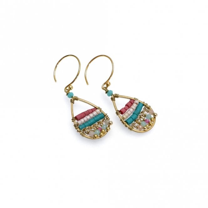 Annabella Moore Amazonite Pink Tourmaline Earrings