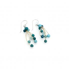 Aqua Chrysocolla Jade Silk & Stones Earrings