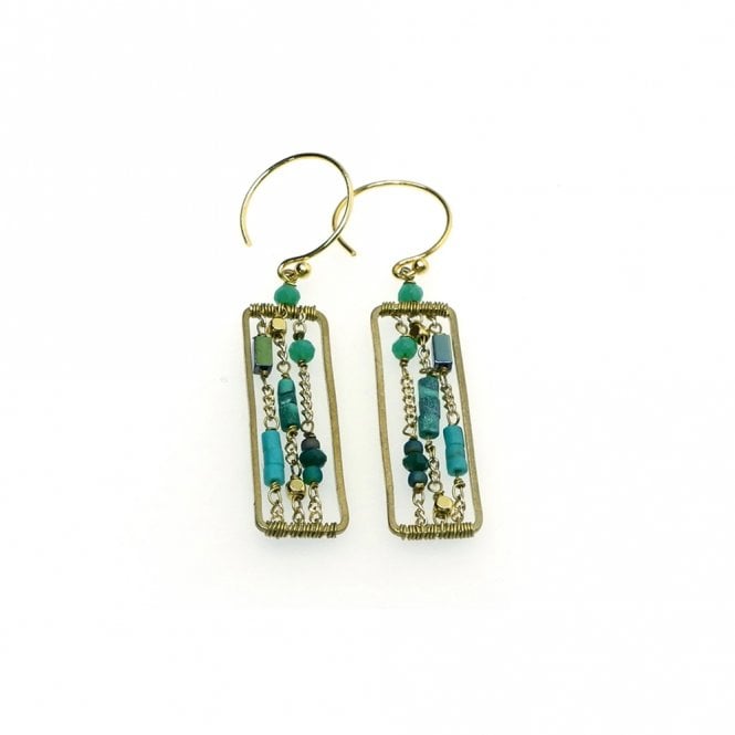Annabella Moore Emerald Afghan Bead Earrings