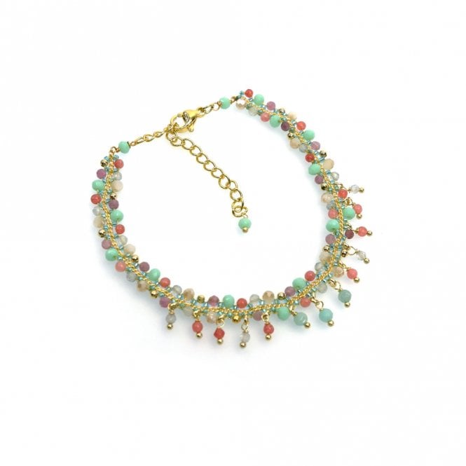 Annabella Moore Pastel Blue Amazonite & Cat's Eye Beaded Bracelet