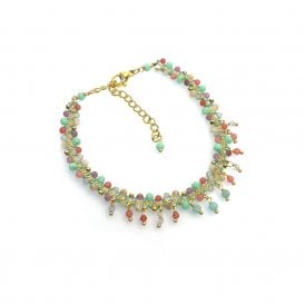 Pastel Blue Amazonite & Cat's Eye Beaded Bracelet