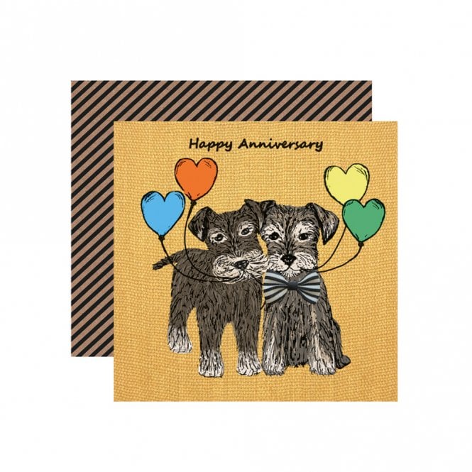 Apple & Clover Happy Anniversary Schnauzer Card