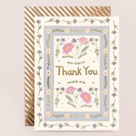 Thank You Floral Gold Foiled Card