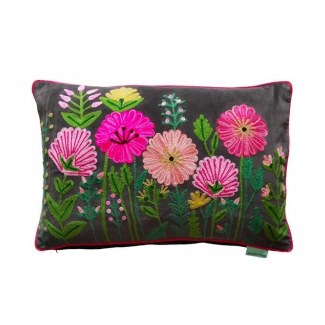 Aquarelle Home Ensley Dark Dove Grey Velvet Cushion
