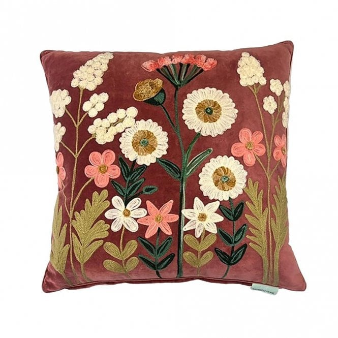 Aquarelle Home Winslow Rose Velvet Cushion