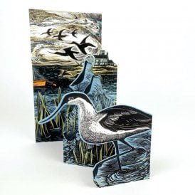 Angela Harding Avocets at Blakeney Concertina Card