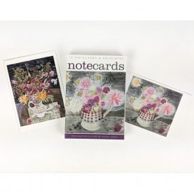 Angie Lewin Dahlias, Dark Sky / Late Summer Flowers & Ferns Notecard Pack