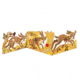 Mark Hearld Hares Concertina Card