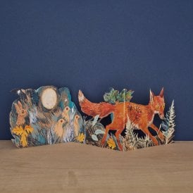 Mark Hearld Three Fold Fox Die-Cut Card