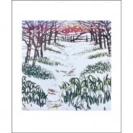 Sally Winter Snowdrop Wood Card
