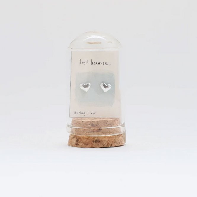 Attic Creations Just Because Silver Heart Stud Earrings