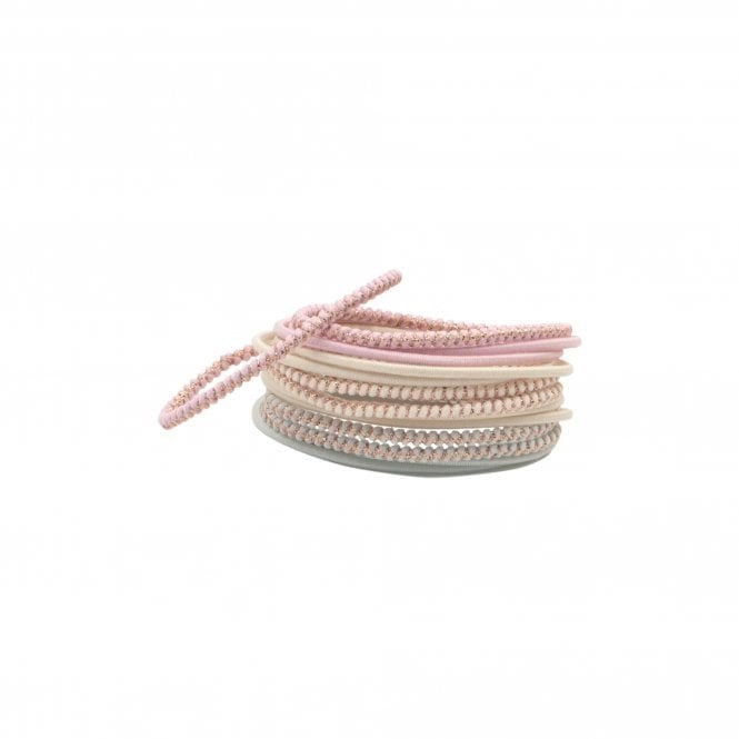 Bachca Paris Pack of 14 Thin Pastel & Lurex Elastic Hairbands