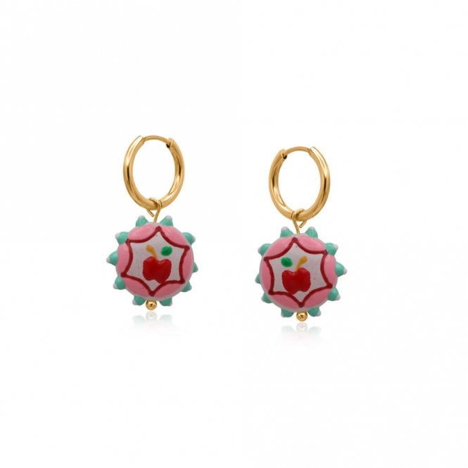 Big Metal London Apple Charm Petite Earrings
