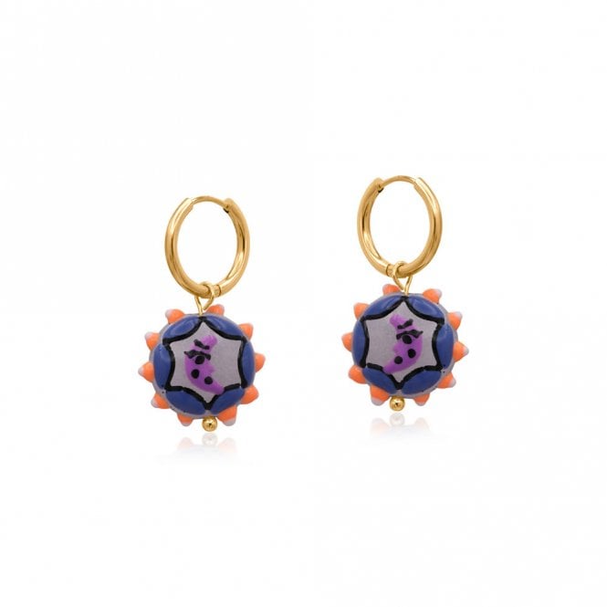 Big Metal London Blue Moon Vivid Charm Petite Earrings