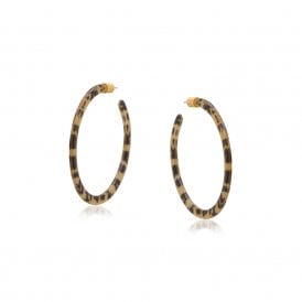 Cream Madrid Resin Statement Hoop Earrings
