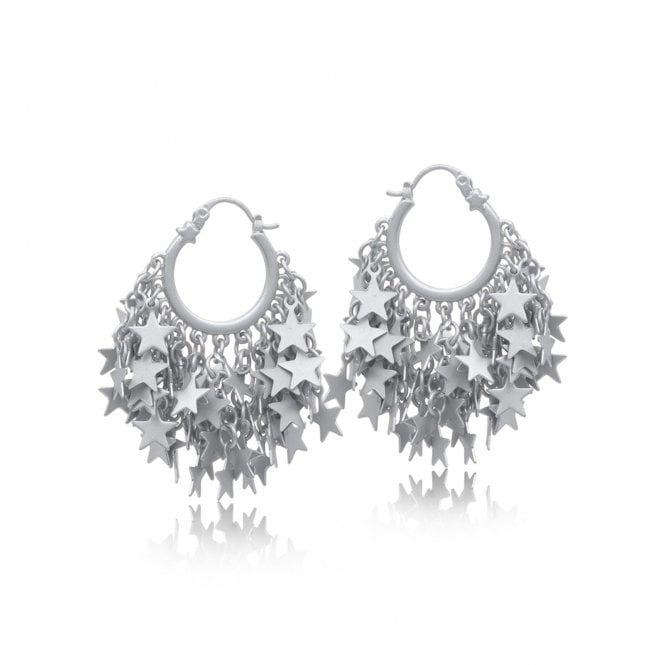Big Metal London Elaine Starfall Matte Silver Earrings