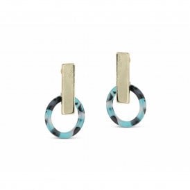 Eva Blue and Black Resin Earrings