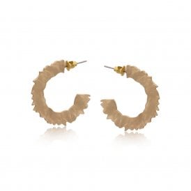 Gaya Rough Cut Matte Metal Gold Earrings
