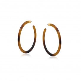Ithaca Tortoiseshell Resin Statement Hoop Earrings